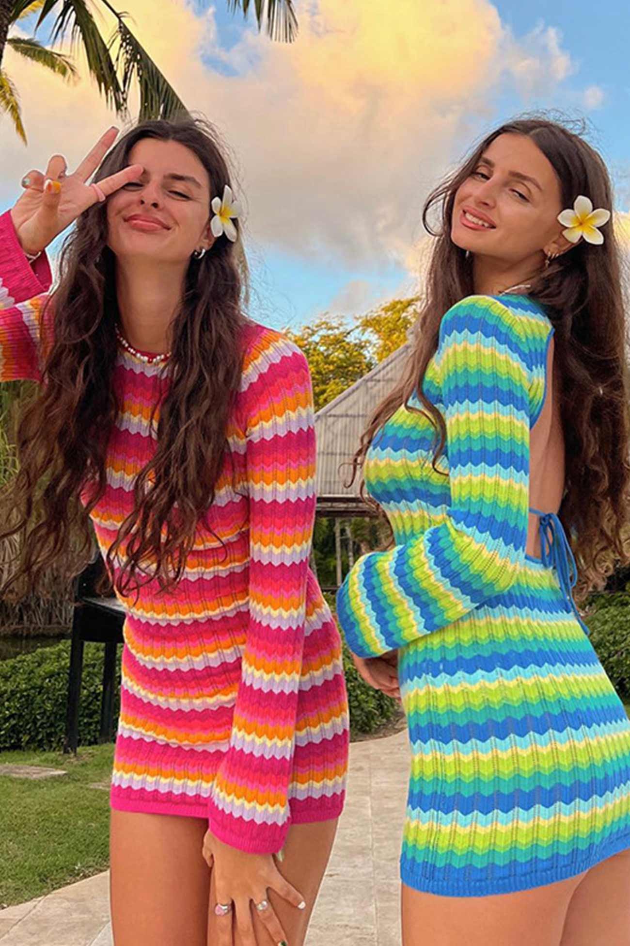Maria | Contrasting striped mini dress