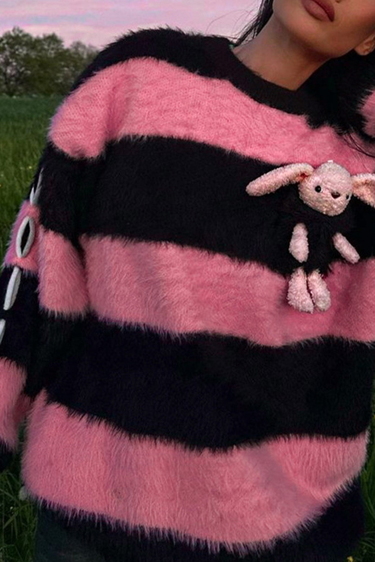 Olivia | Contrast Sweater Rabbit Plush Doll Sweater