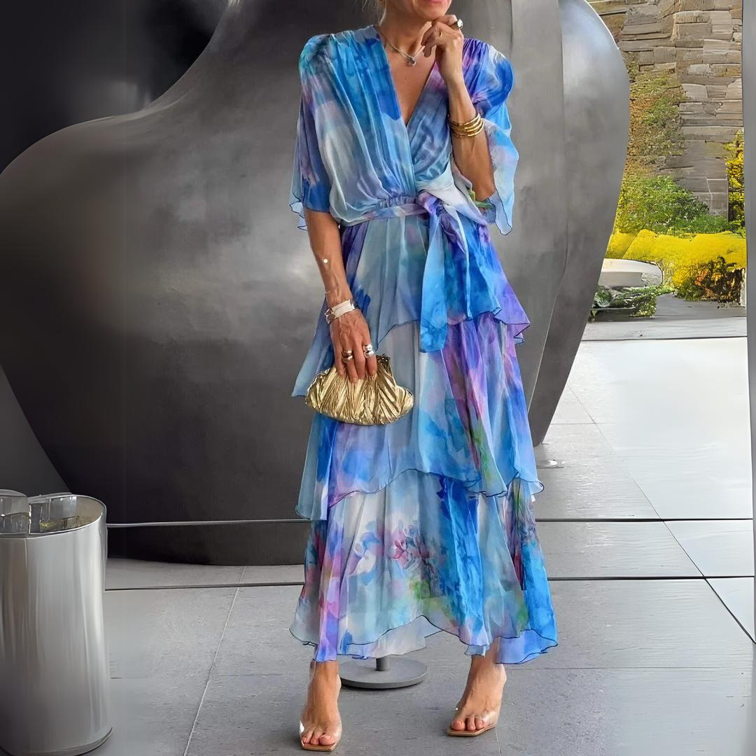 Nicolette | Elegant V-Neck Dress for Any Occasion
