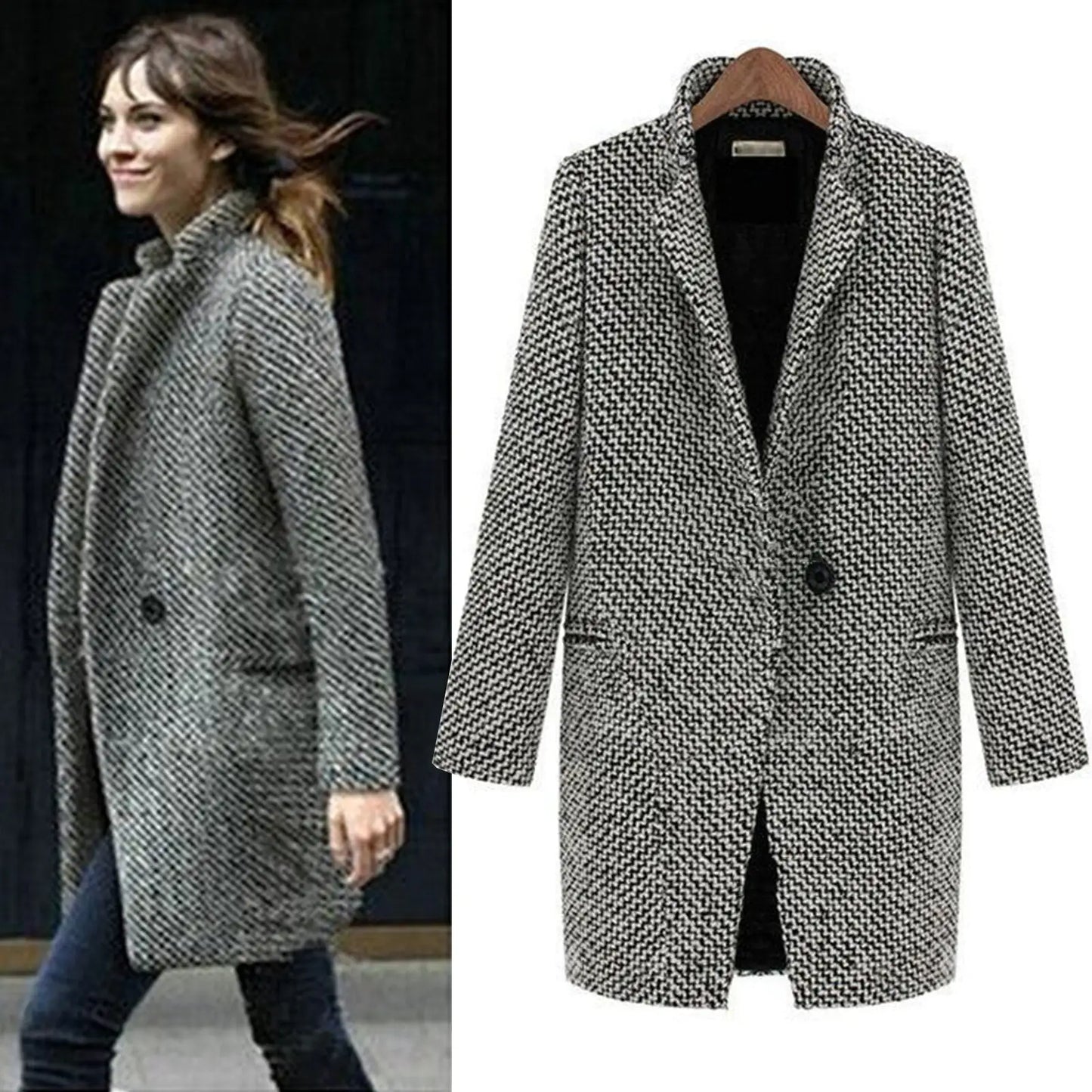 Marina | Classic woven blazer coat