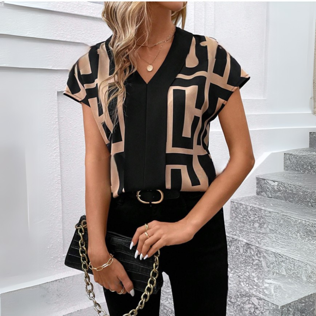 Delfina® | Elegant women's blouse V-neck business