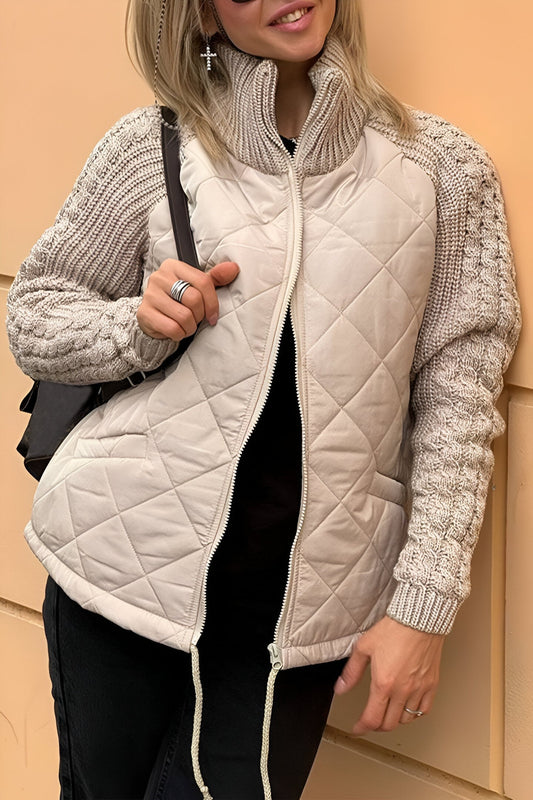 Miriam | Knitted patchwork zip jacket