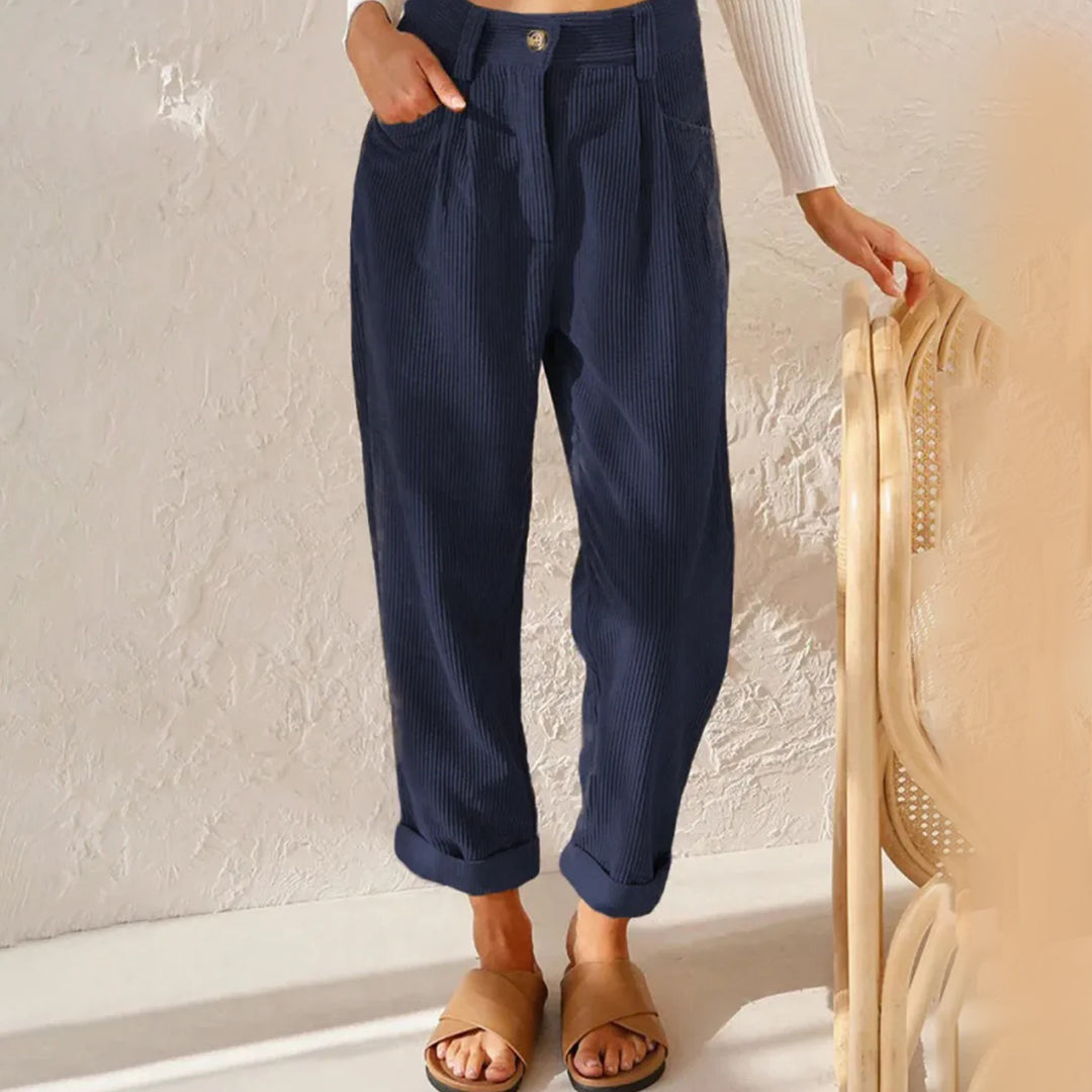 Makayla® | Elegant High-Waisted Corduroy Pants