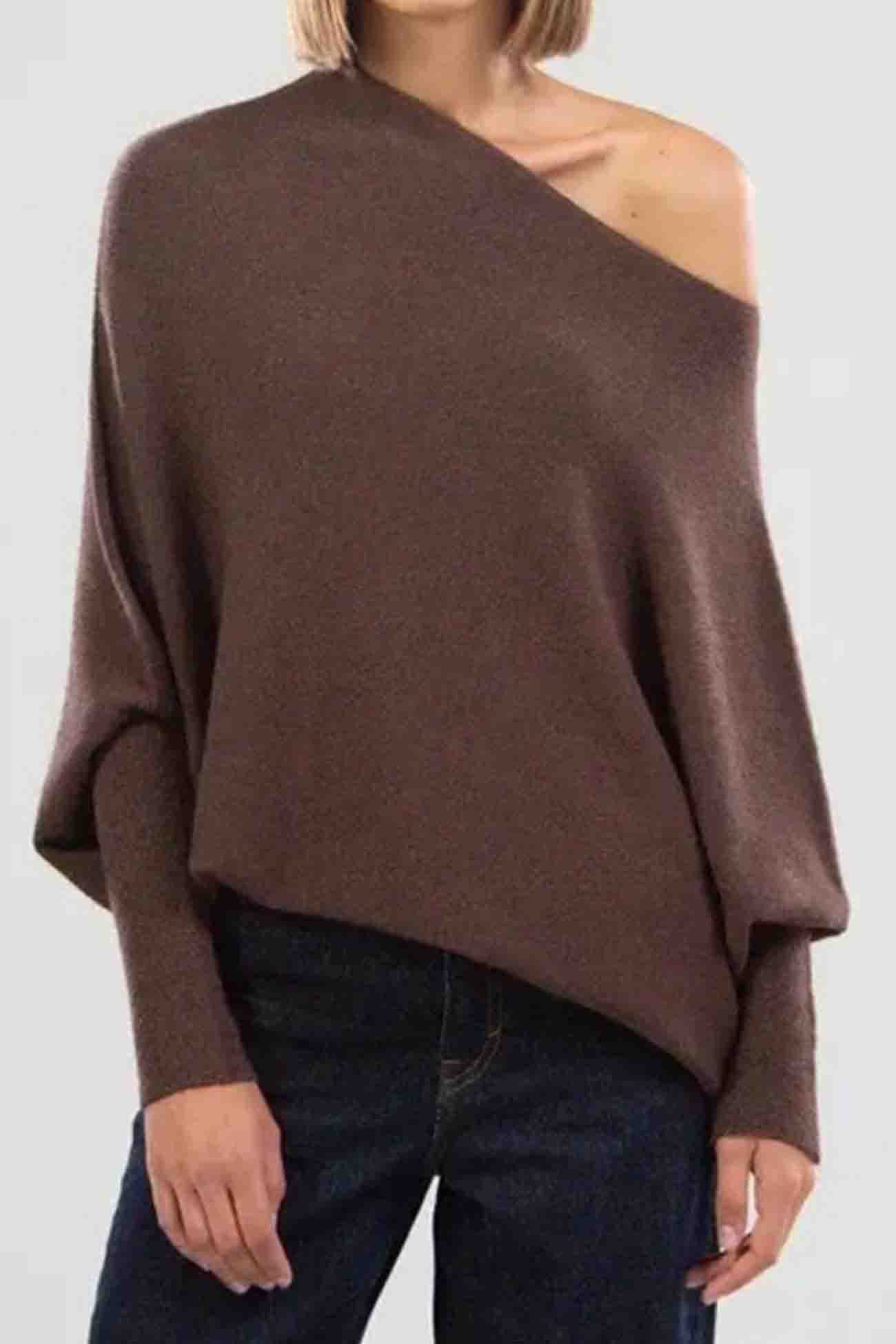 Paulina | Solid long-sleeved shirt with a crew neck