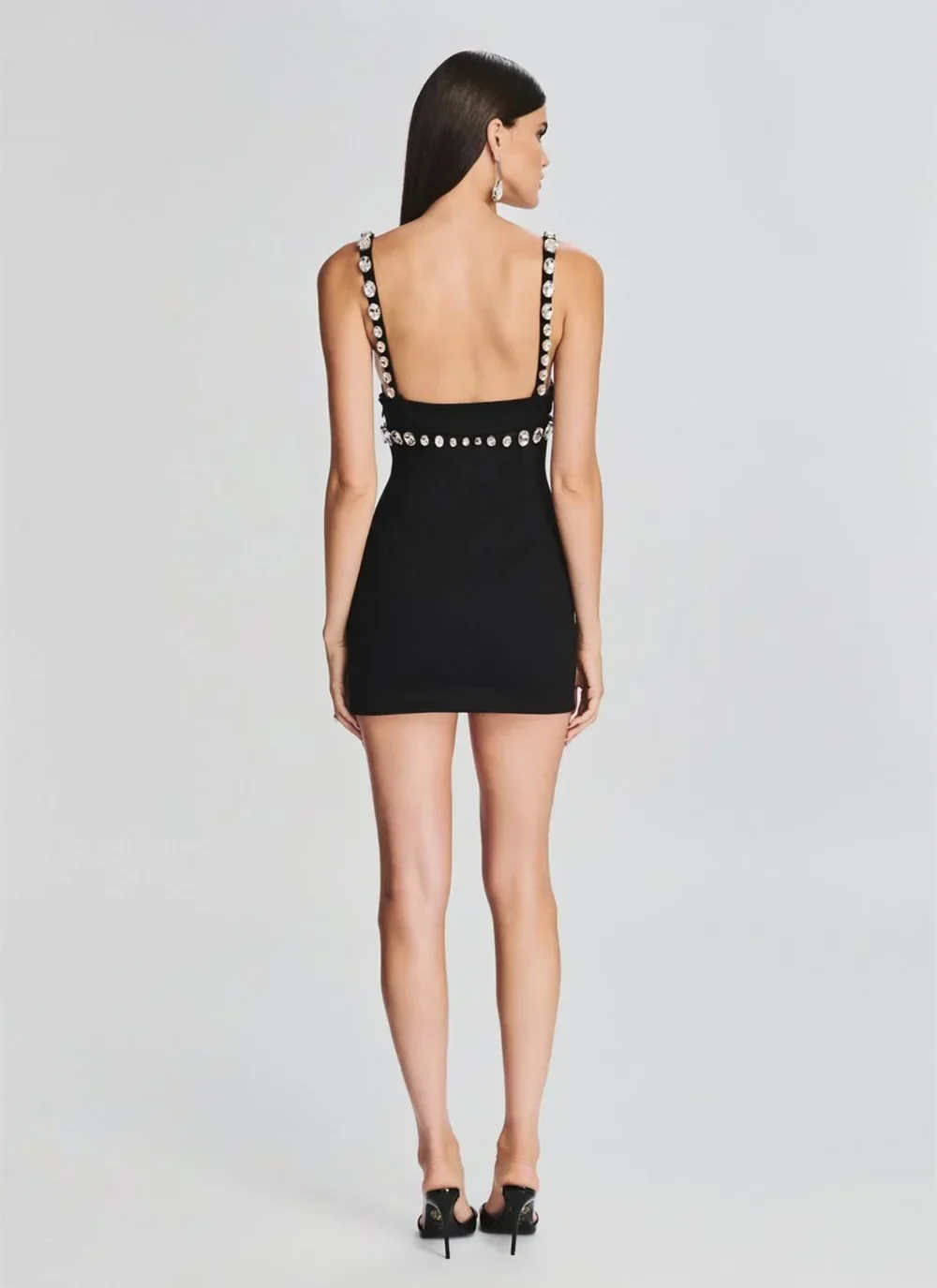 V-Neck Spaghetti Strap Mini Party Dress