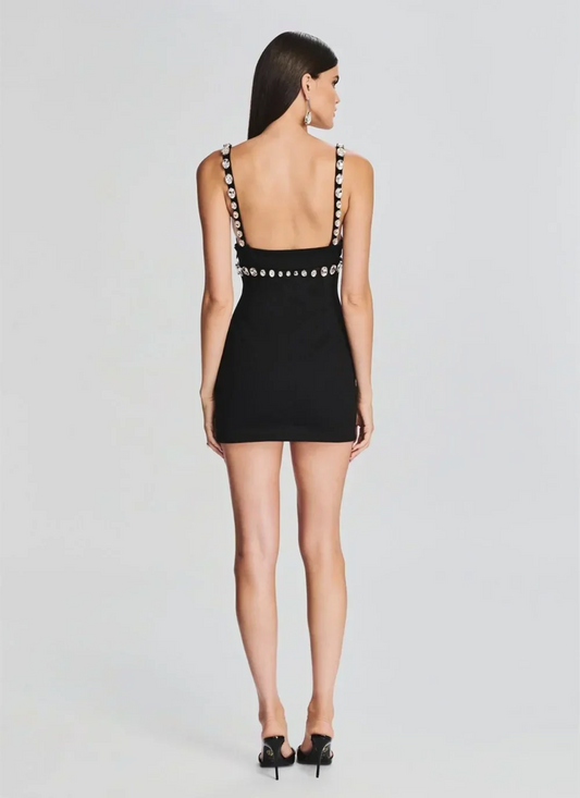 V-Neck Spaghetti Strap Mini Party Dress