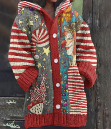 Leire | Warmly lined hoodie with a cat motif
