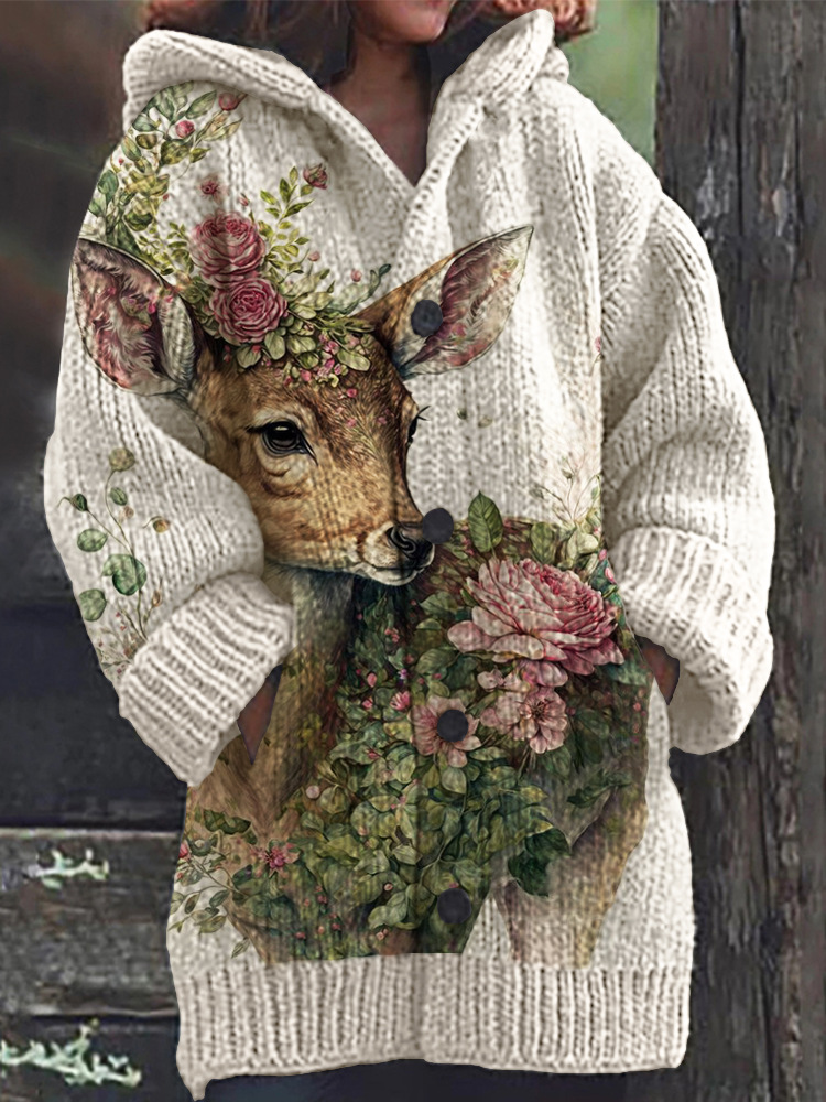 Maria | Warmly lined hoodie with a cat motif