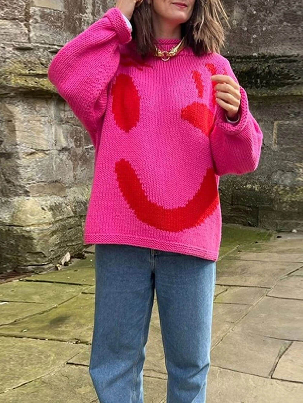 Julia | Oversized women's knitted sweater with long sleeves