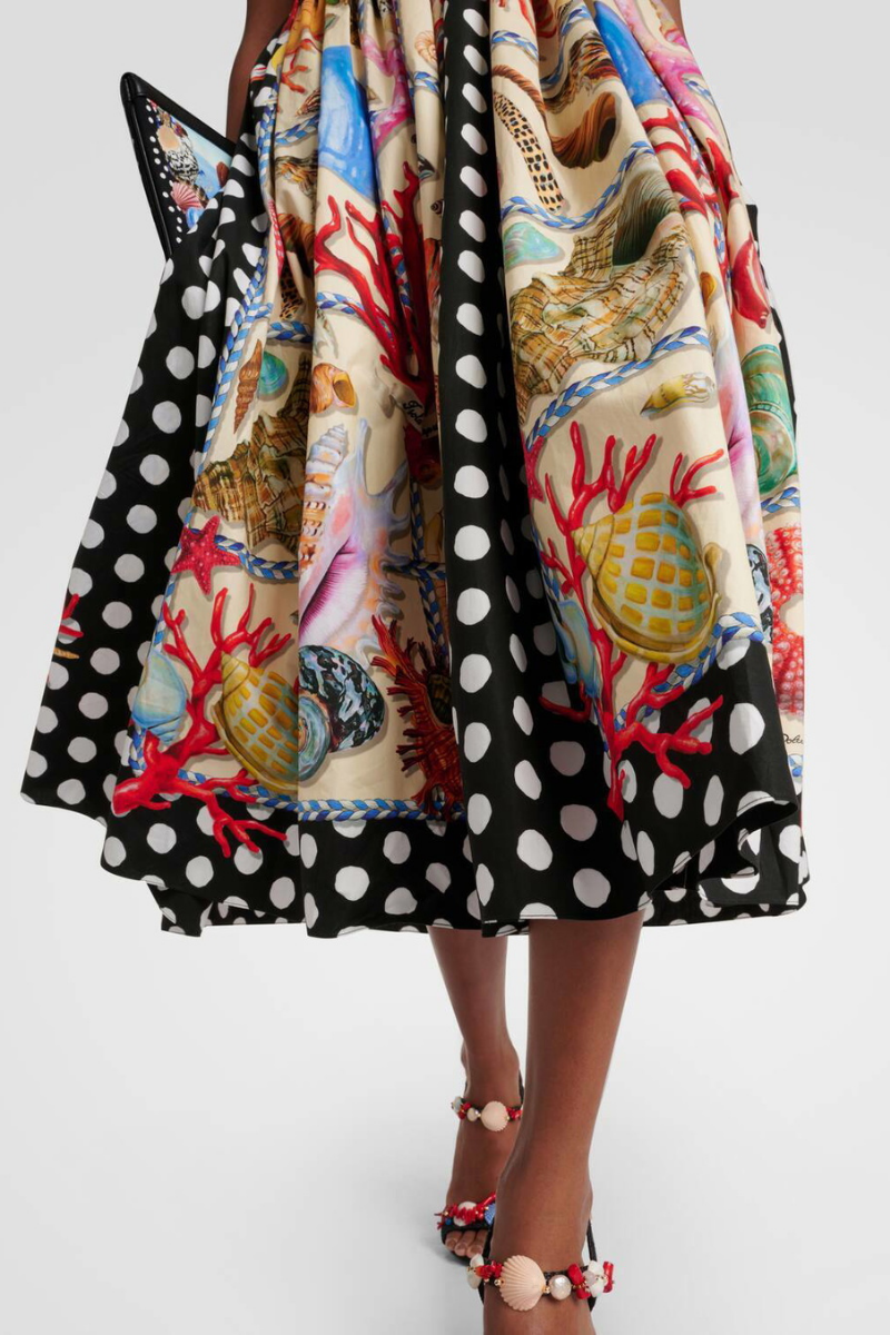 Rosario® | Polka Dot Square Neck Midi Dress
