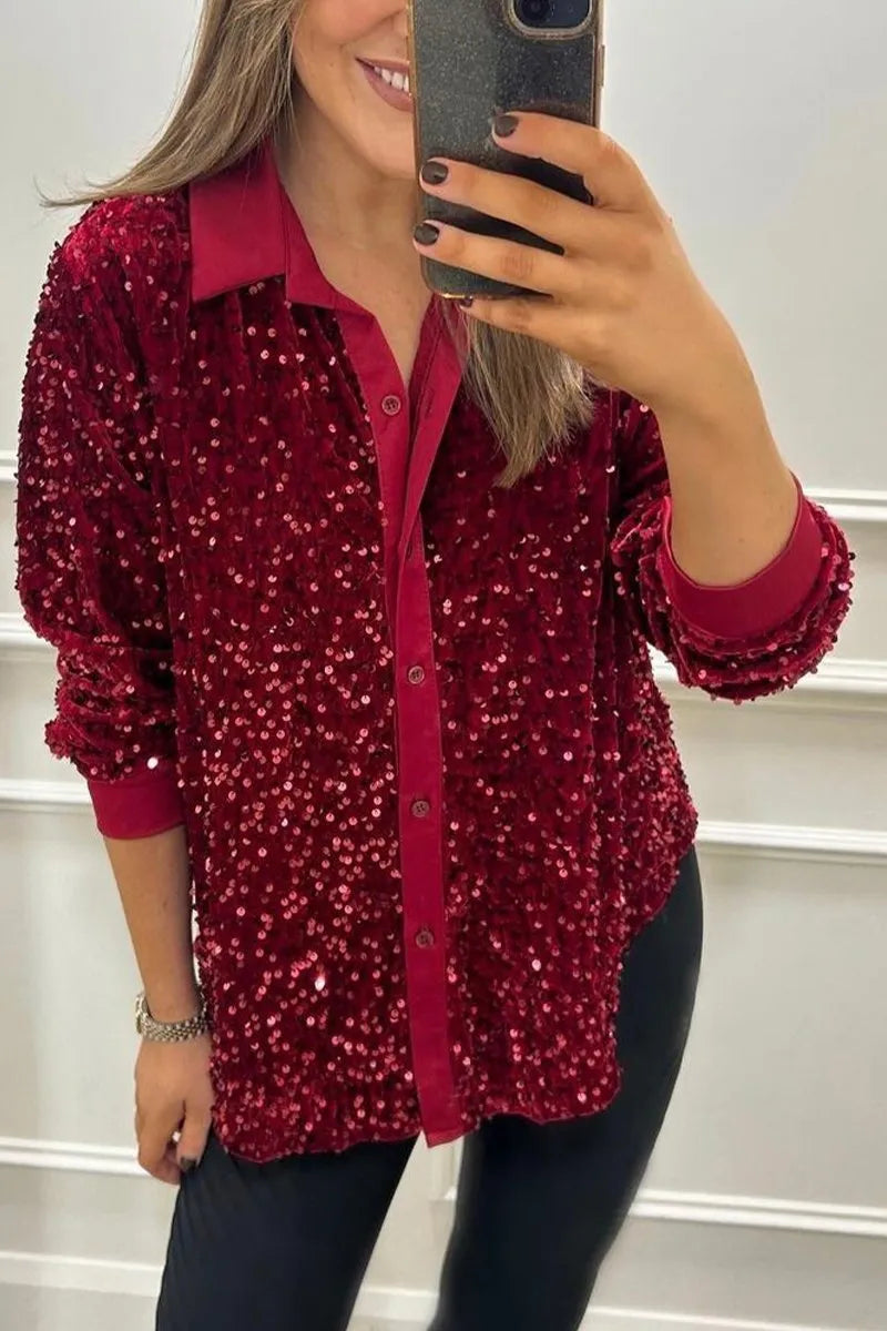 Kenia® | Shiny women's sequin shirt