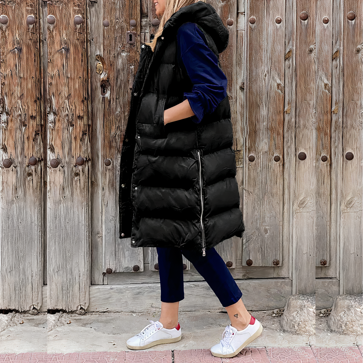 Simone® | Long vest with hood