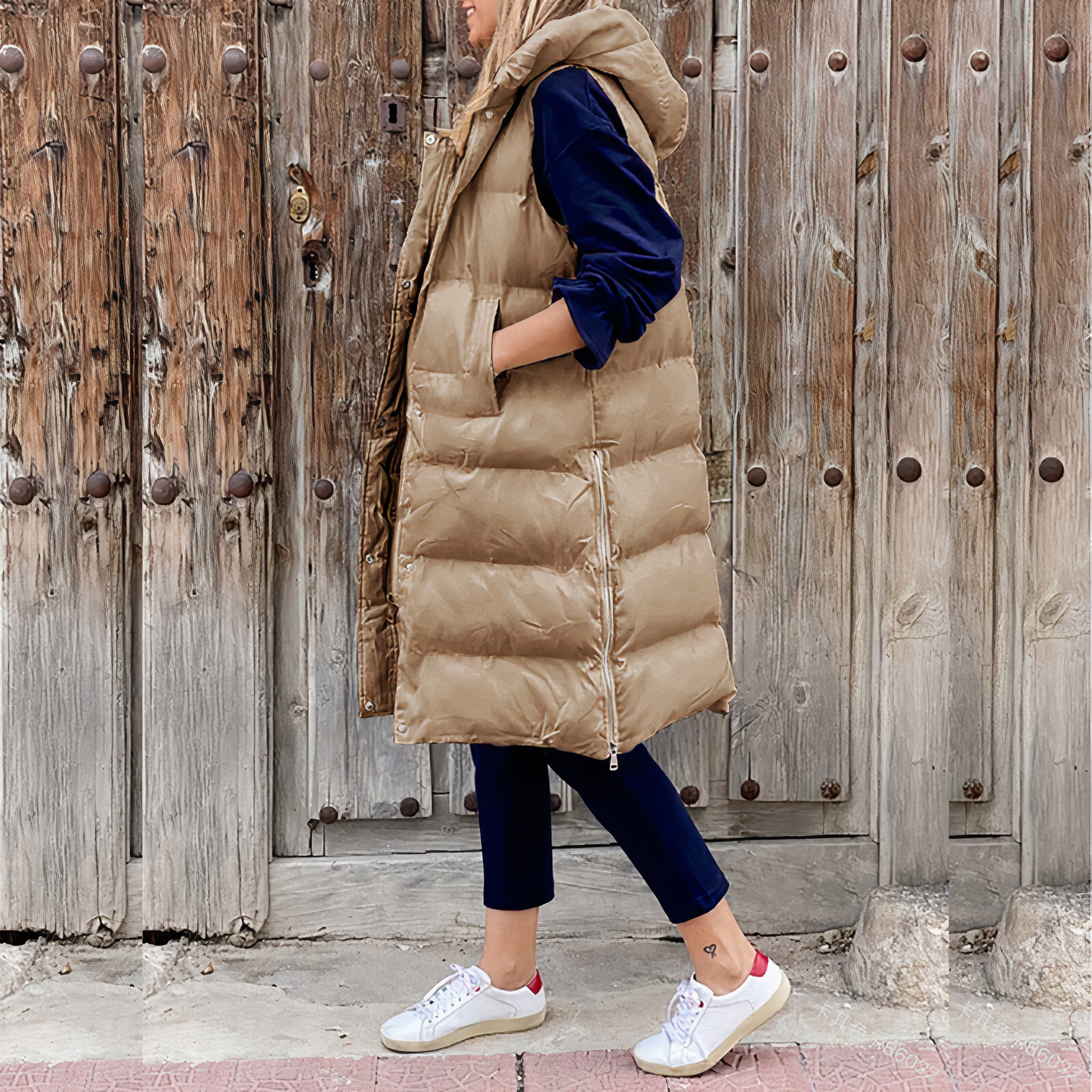 Simone® | Long vest with hood