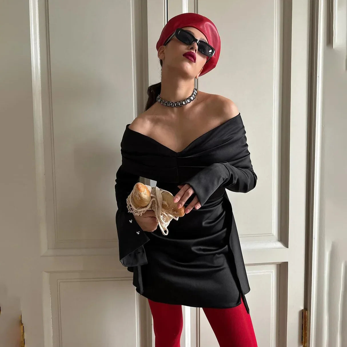 Elegant Party Off Shoulder Slim Mini Sexy Red Dresses Novelty Party Dress