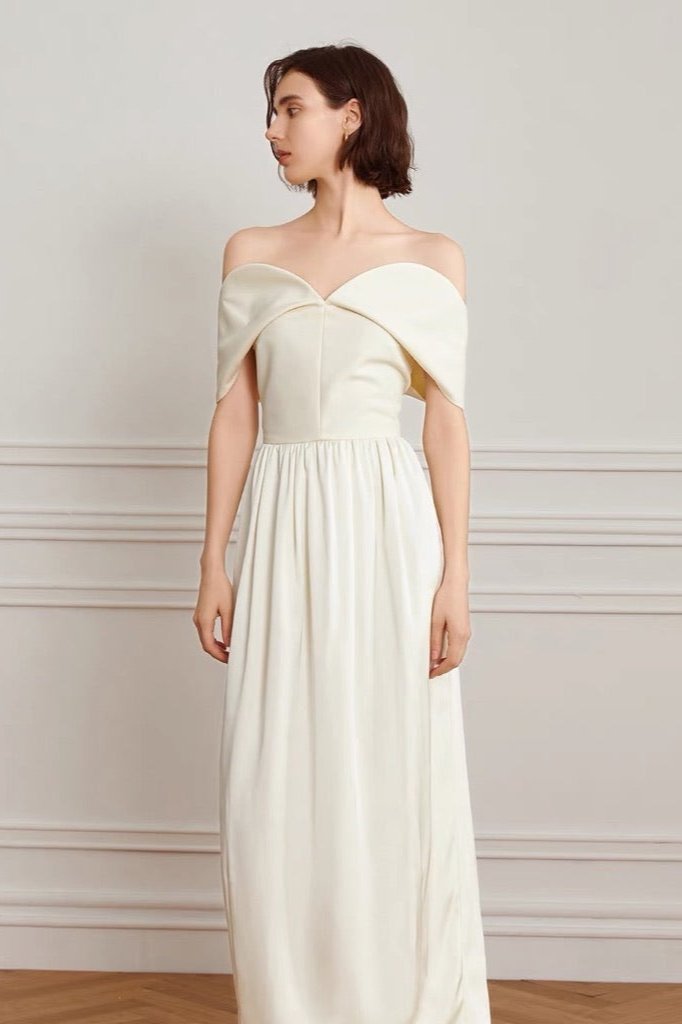 Karla® | Off-The-Shoulder Curve Maxi Dress In Cream