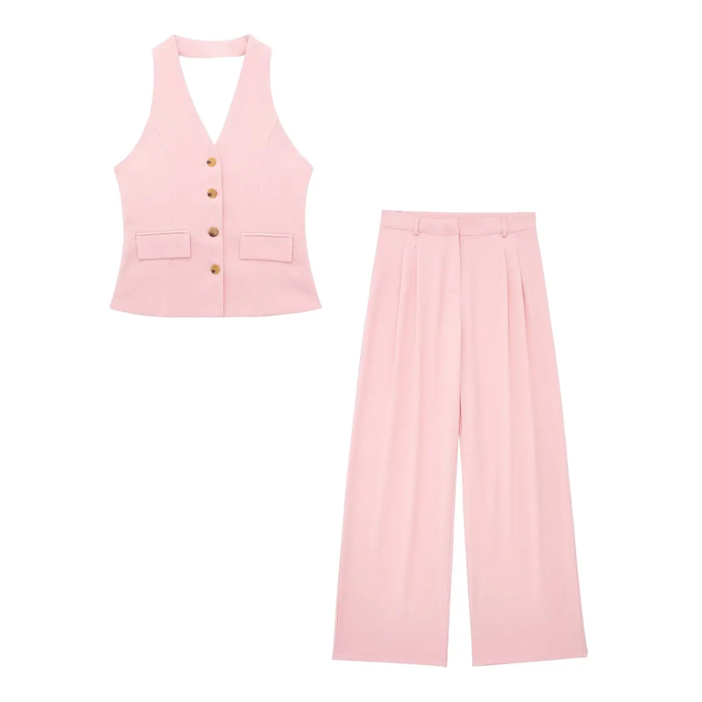 Kenia® | Elegant ladies halter neck set backless slim-fit trousers