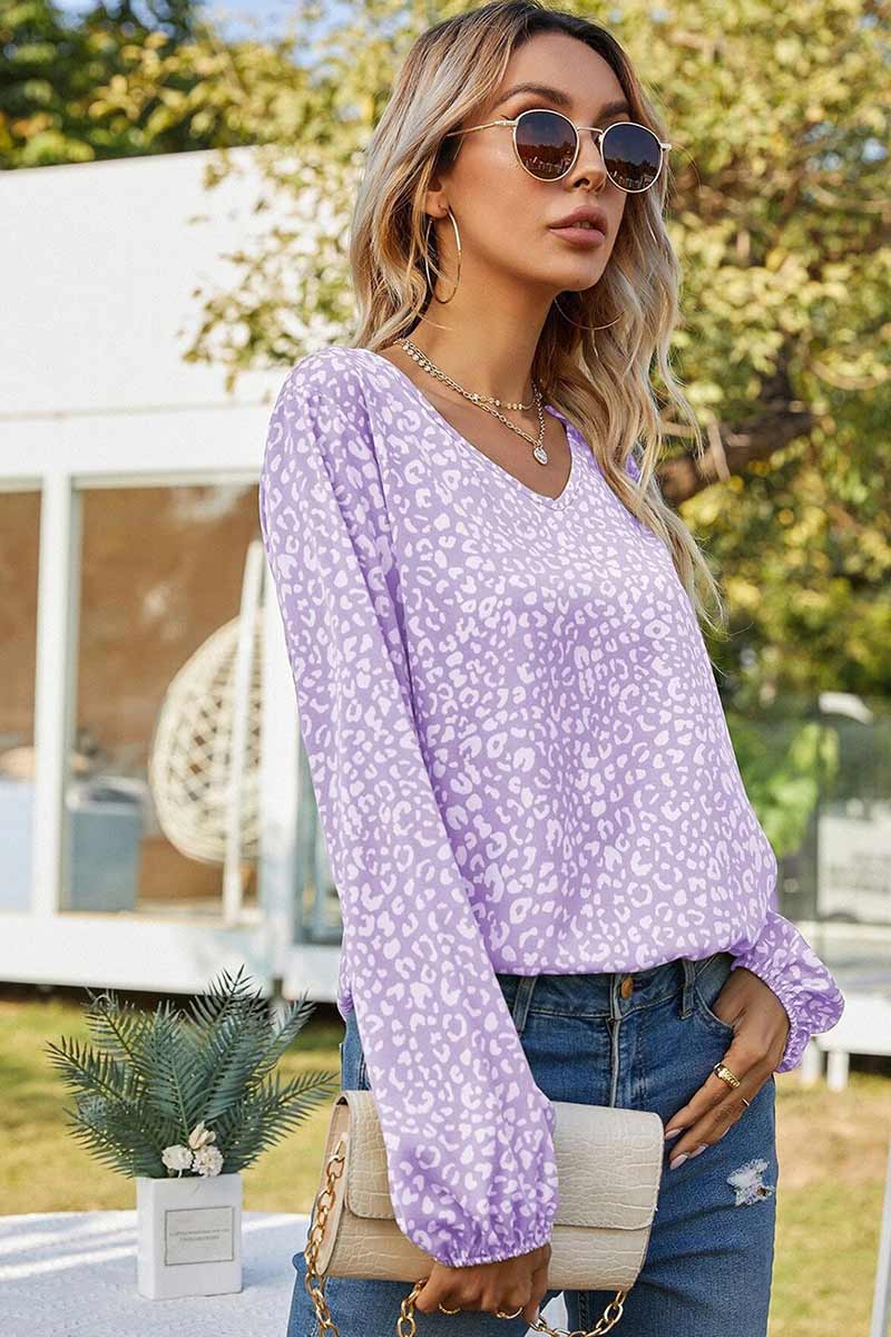 Carmen | Floral print shirt with gathered cuffs