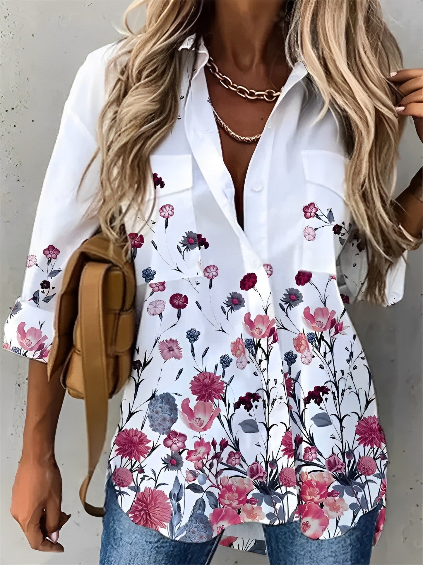 Natalie® | High Quality White Blouses With Beautiful Patterns