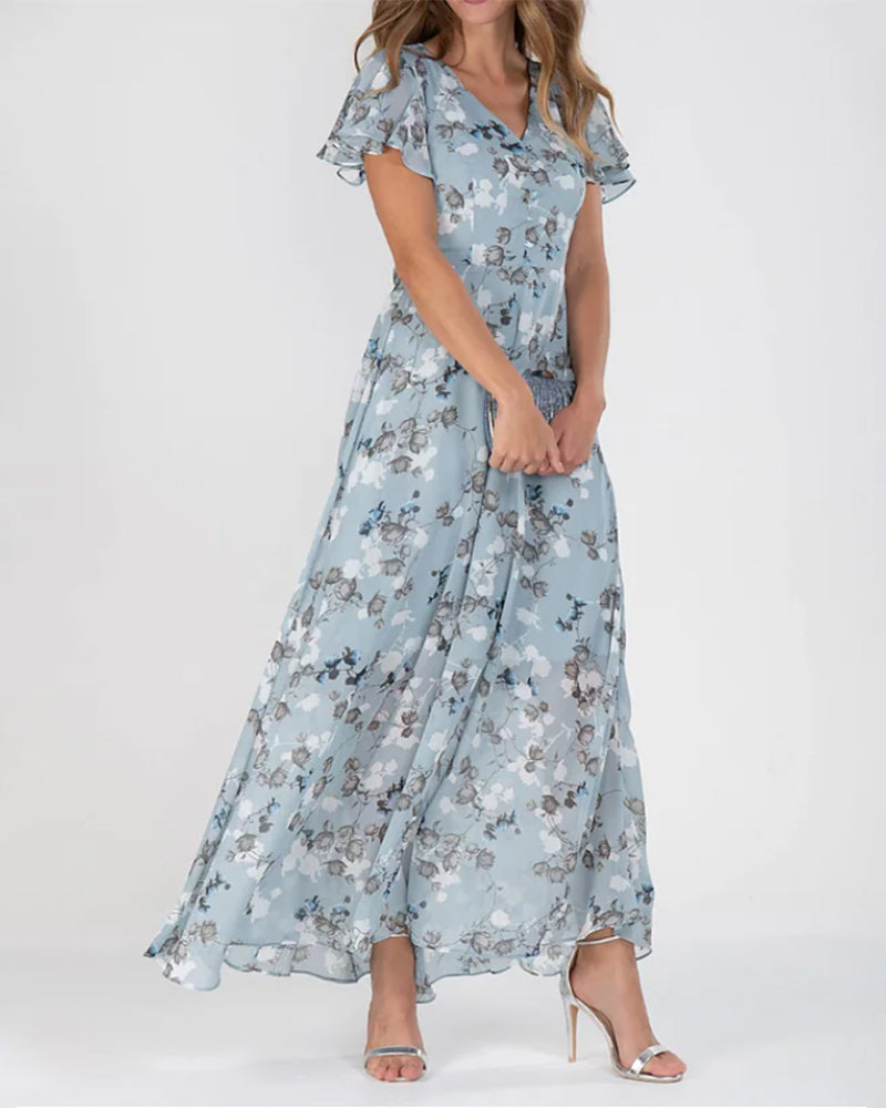 Raquel® | Floral chiffon dress for women