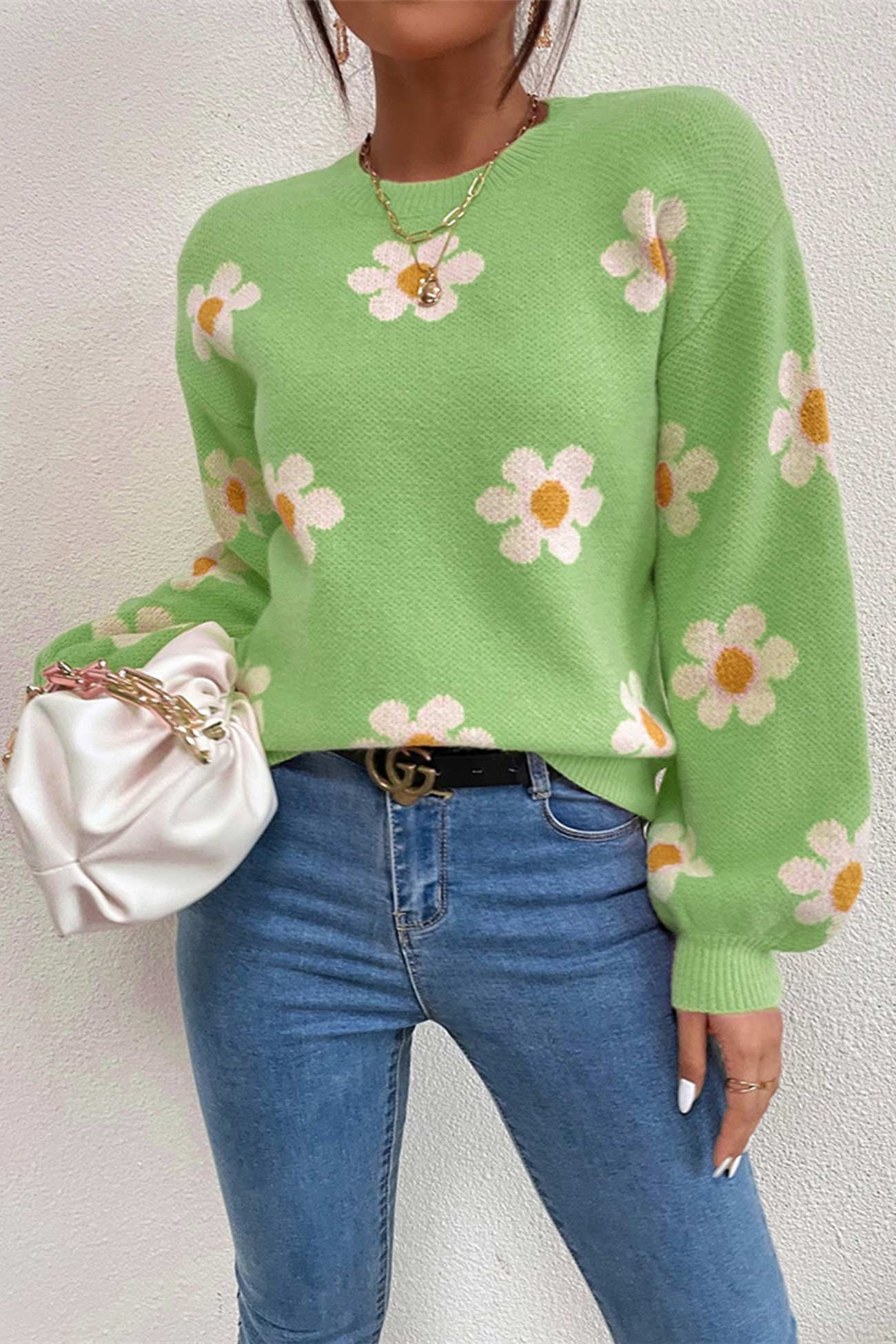 Luisa | Floral embroidered crew neck sweater