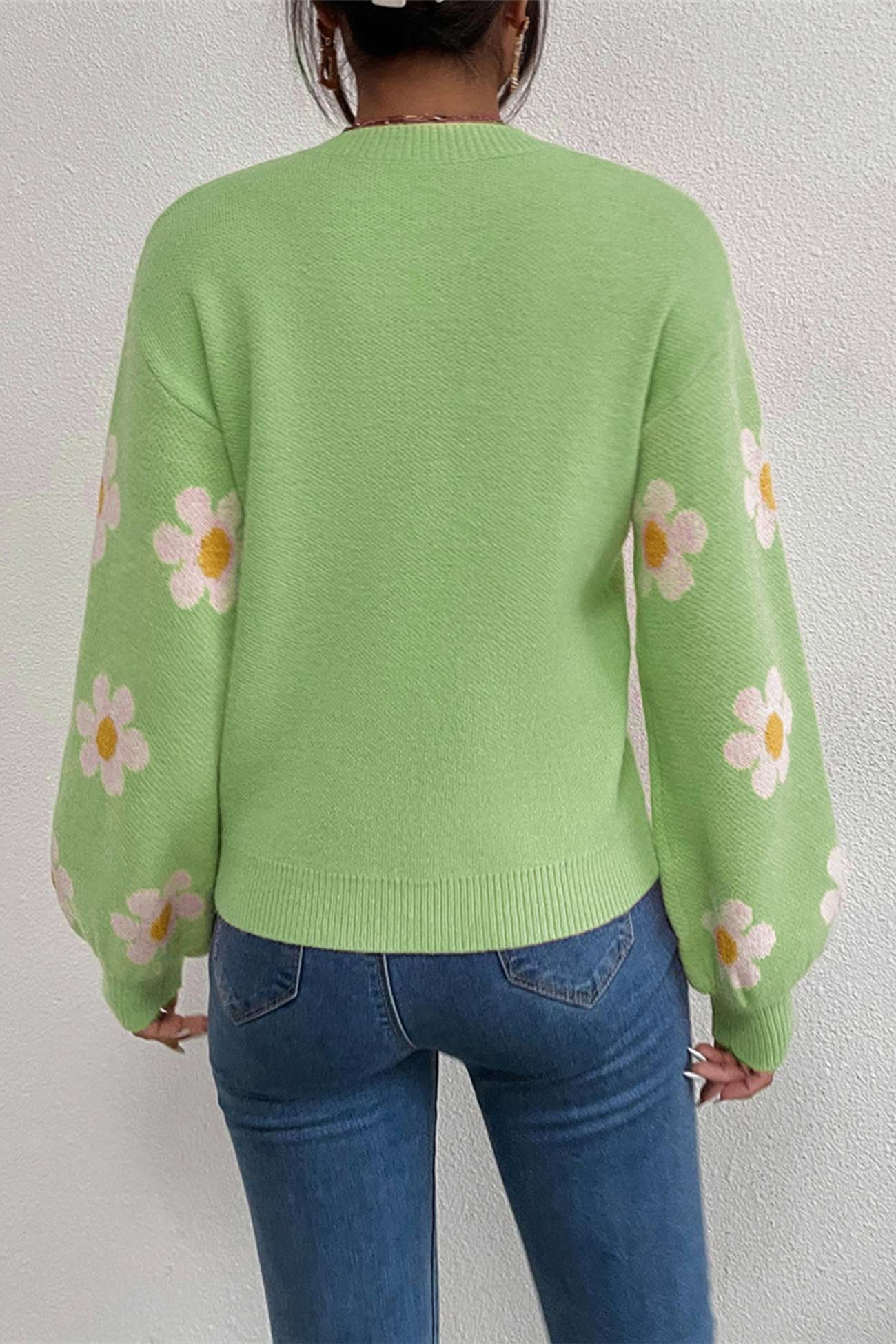 Luisa | Floral embroidered crew neck sweater
