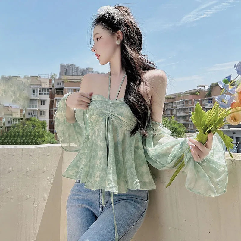 Kiki® | Sweet Off-The-Shoulder Chiffon Blouse