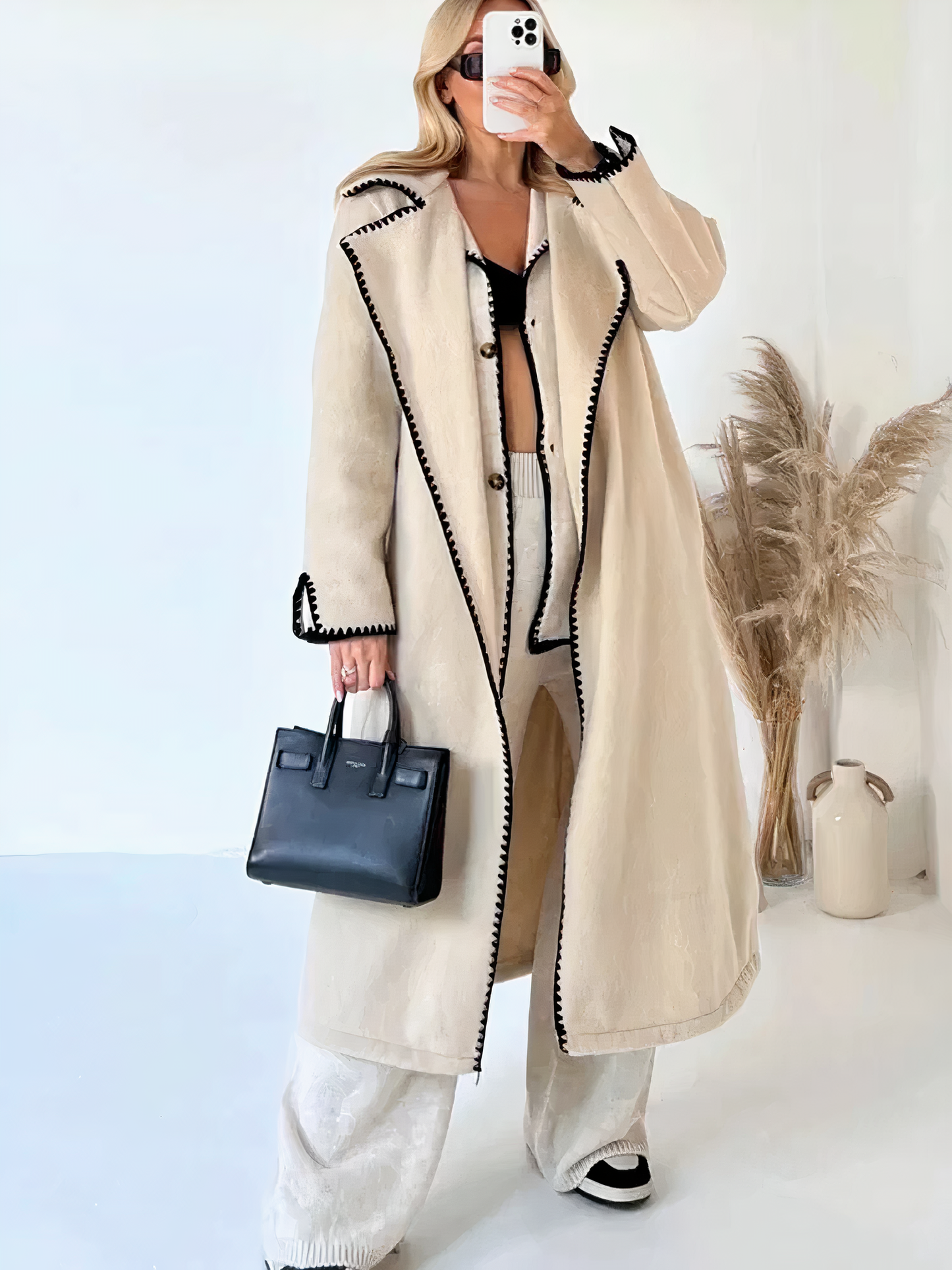 Ekaterina | Long, loose women's coat with lapels
