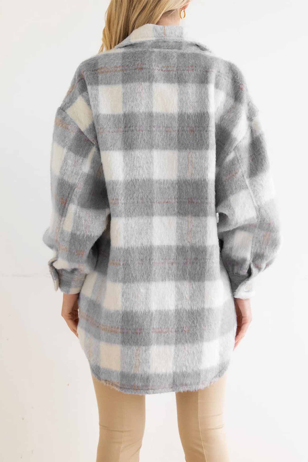 Tereza | Checked mohair coat with buttons