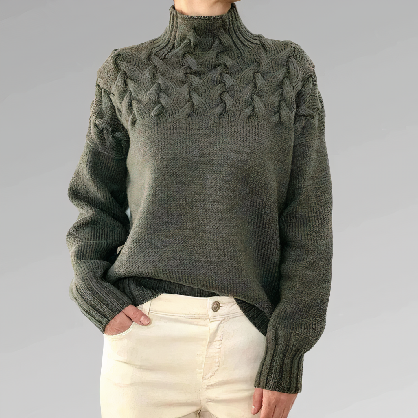 Ella® | Knitted sweater with cable pattern