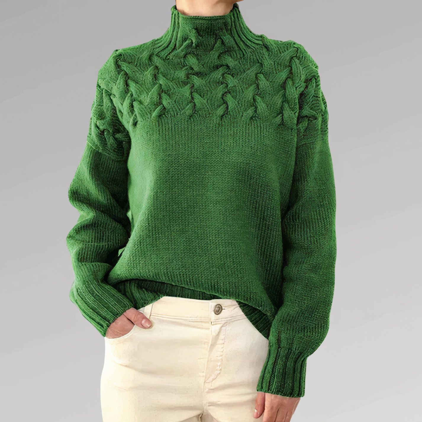 Ella® | Knitted sweater with cable pattern