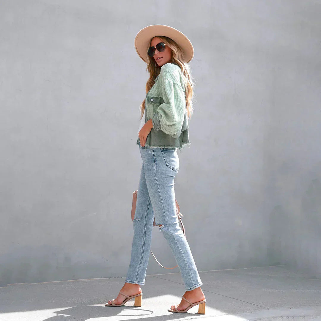 Stella® | Elegant Jacket Made Of Cotton Waffle Knit