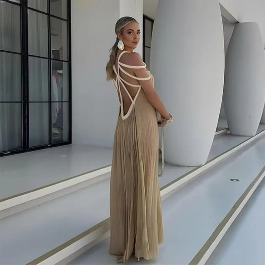 Bohemia Holiday Dress Elegant Solid Casual Loose Long Dresses Summer Party Dress