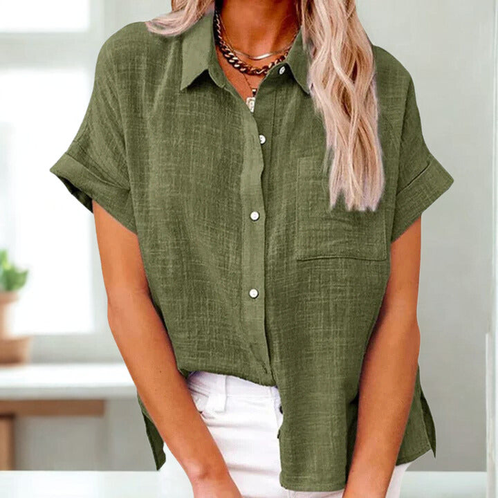 Manuela® | Chemise boutonnée and lining for women with poché plaque