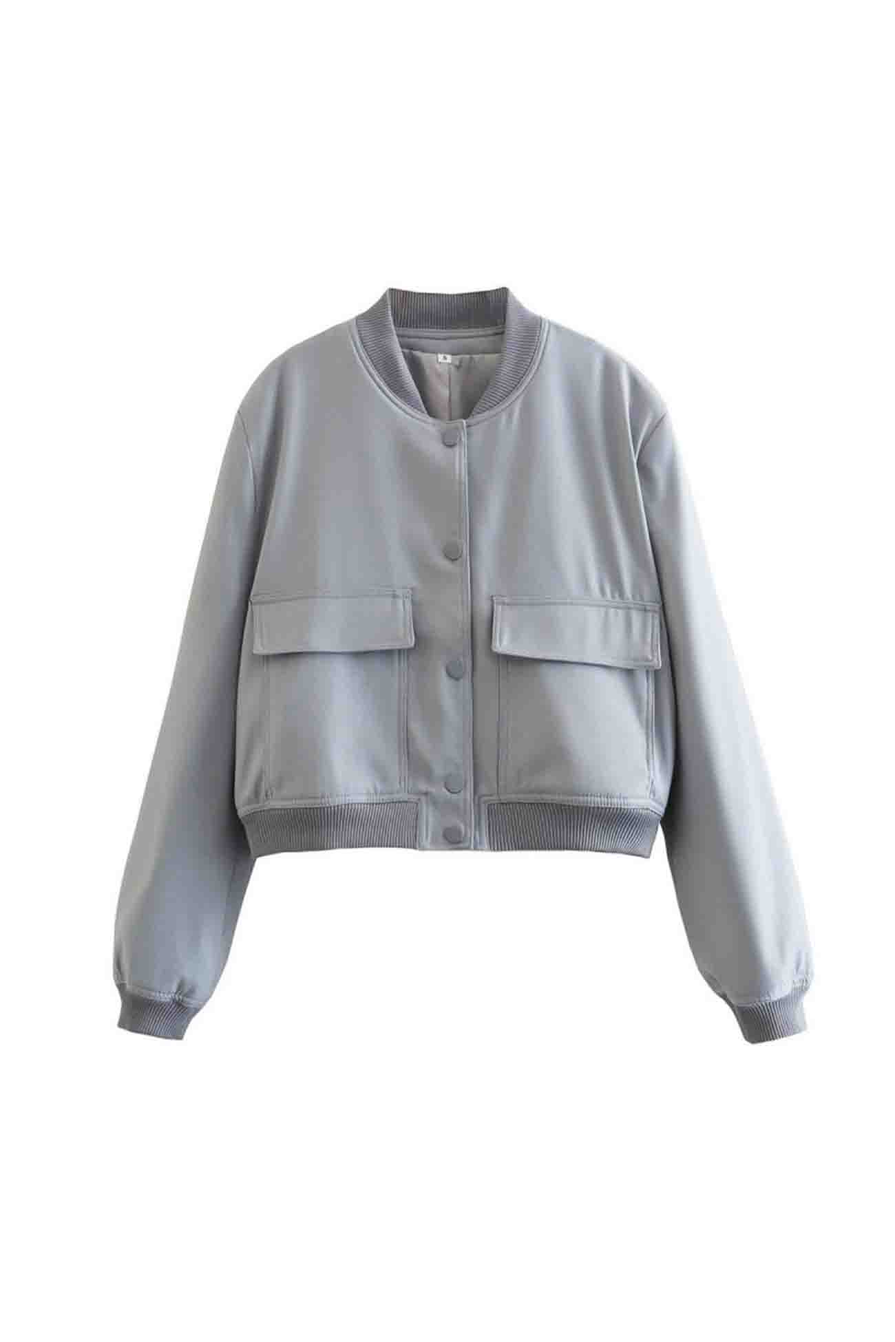 Nicole | Plain jacket with pockets and stand-up collar