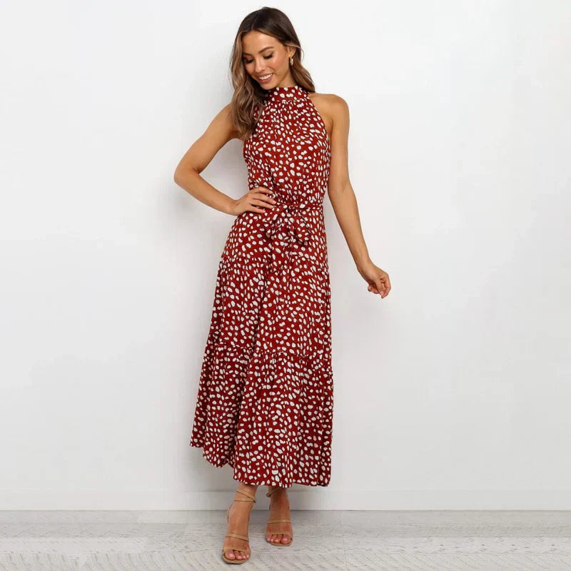 Soledad® | Lavish Dotted Halterneck Dress