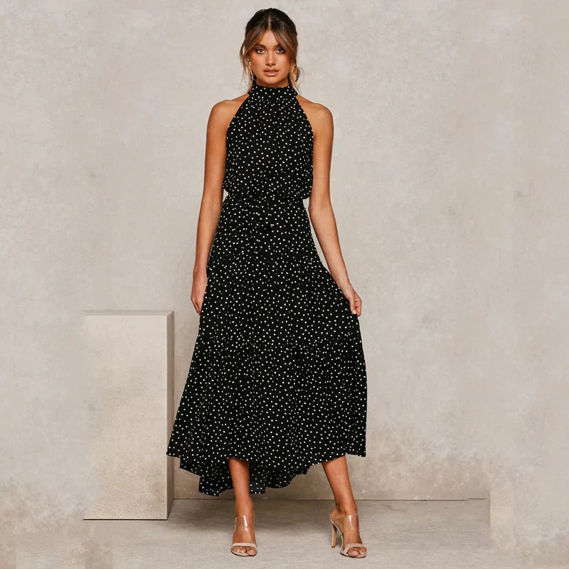 Soledad® | Lavish Dotted Halterneck Dress