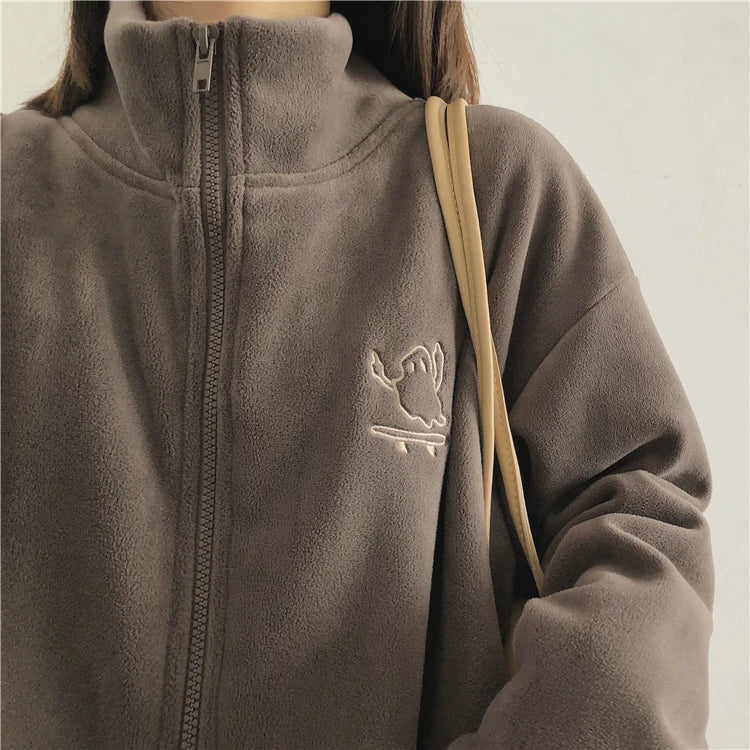 Regina | Women's oversized sweatshirt with zip and pockets