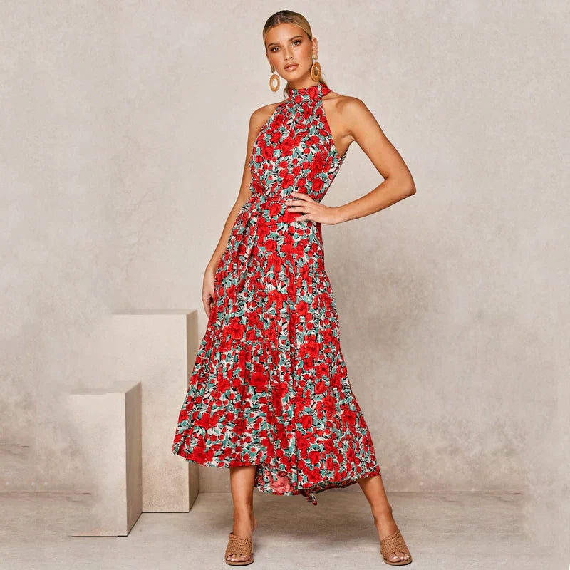 Soledad® | Lavish Dotted Halterneck Dress
