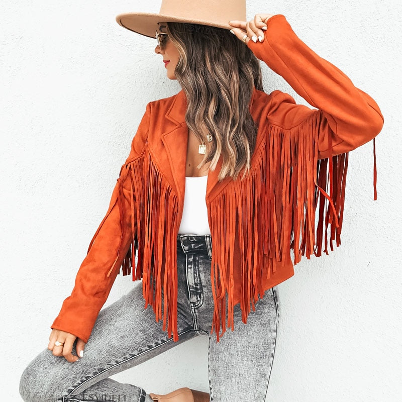 Elsbeth® | Suede jacket with fringes