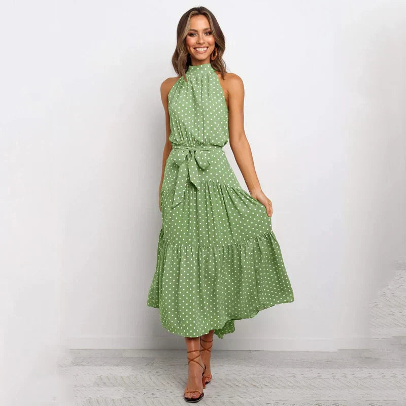 Soledad® | Lavish Dotted Halterneck Dress