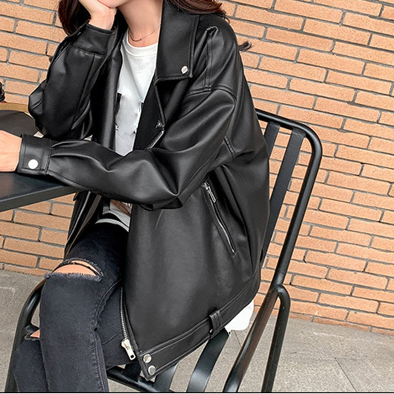 Gabriela | Oversized motorcycle style jacket for women