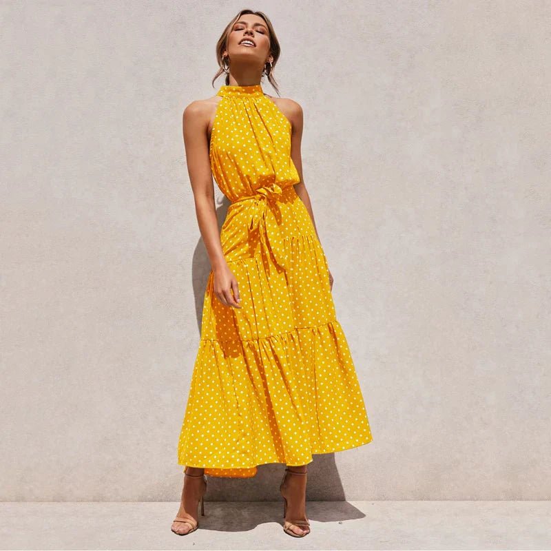 Soledad® | Lavish Dotted Halterneck Dress