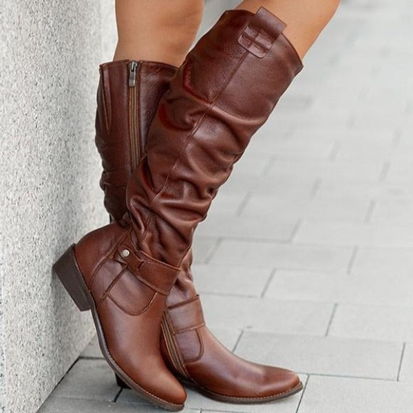 Hilda | Knee-high women's boots with a low heel