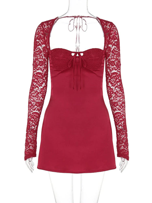 Bodycon Red Long Sleeve Party Club Evening Streetwear Wholesale Items Party Dress