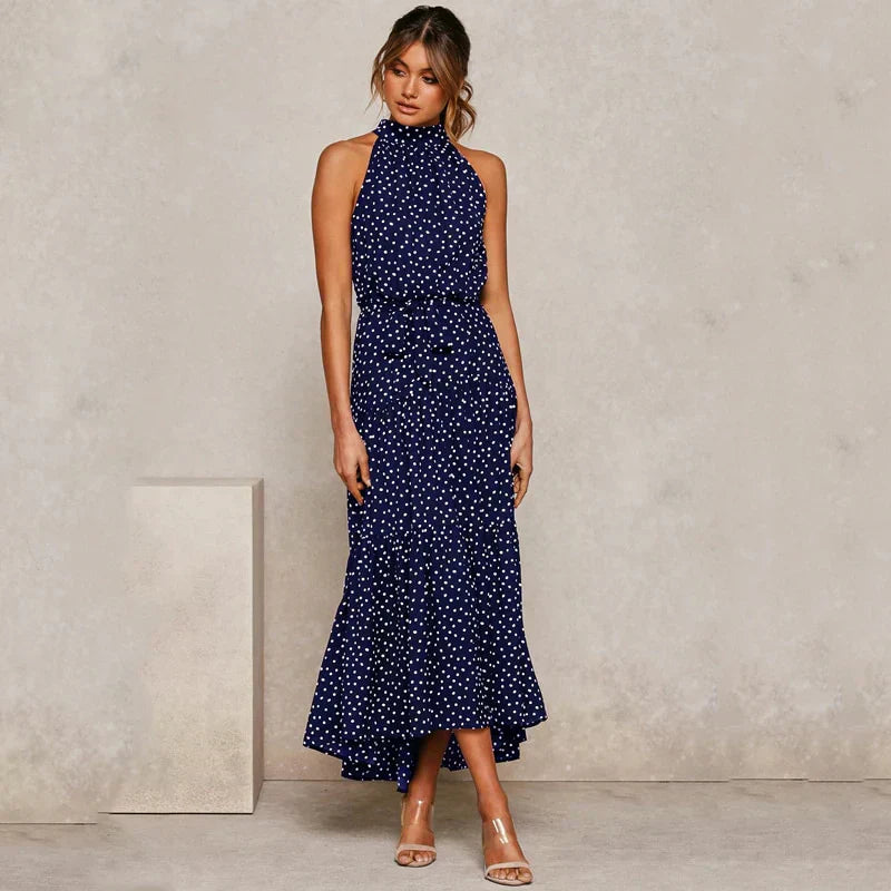 Soledad® | Lavish Dotted Halterneck Dress