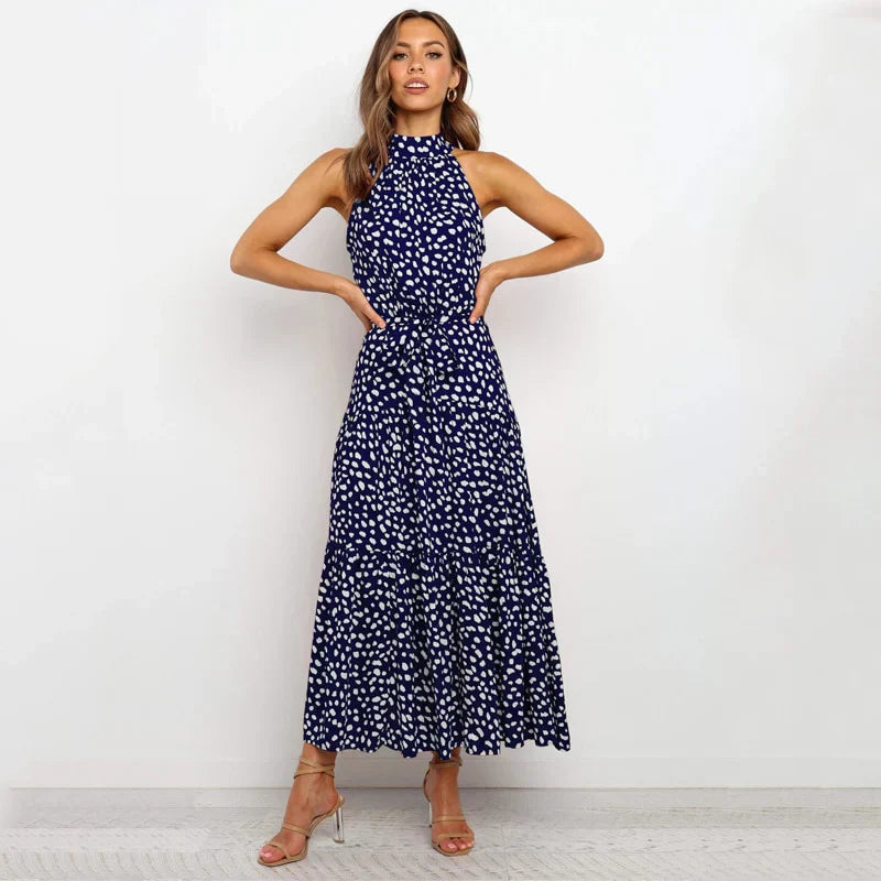 Soledad® | Lavish Dotted Halterneck Dress