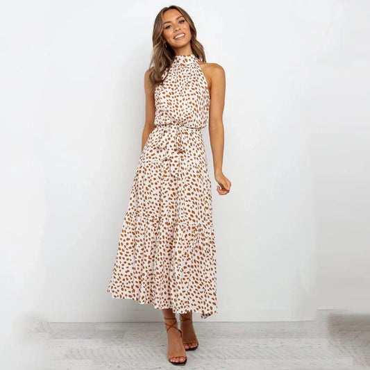 Soledad® | Lavish Dotted Halterneck Dress