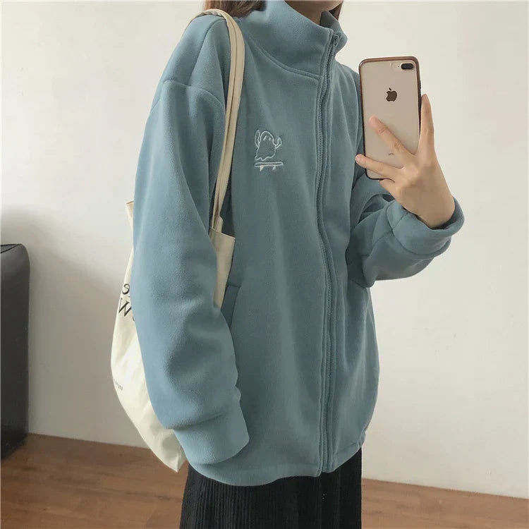 Regina | Women's oversized sweatshirt with zip and pockets