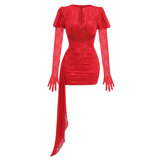 High Quality Sexy Lace Elegant Bodycon Mini Party Dress