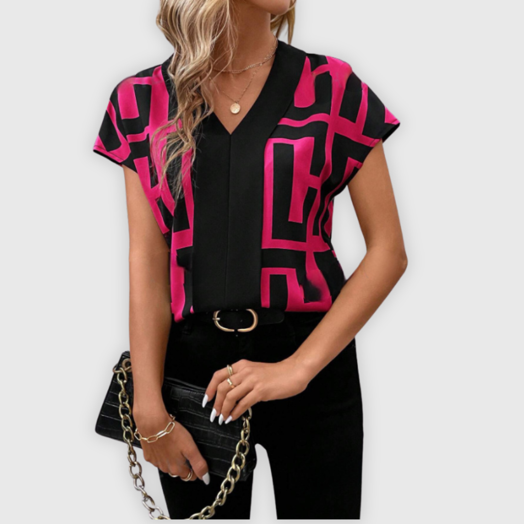 Delfina® | Elegant women's blouse V-neck business
